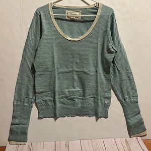 American Eagle blue cream Striped  Sweater